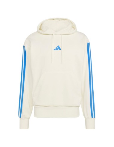 Men's adidas Essentials 3Stripes French Terry Hoodie Cream KD4901