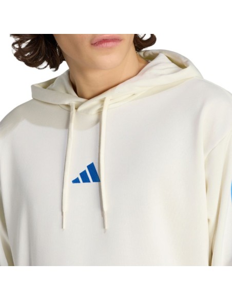 Men's adidas Essentials 3Stripes French Terry Hoodie Cream KD4901