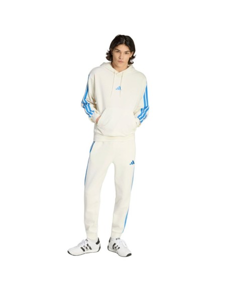 Men's adidas Essentials 3Stripes French Terry Hoodie Cream KD4901
