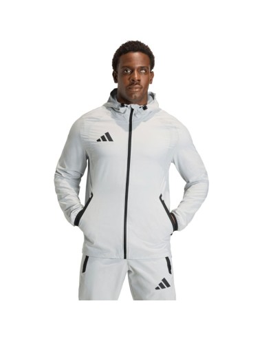 Men's adidas Tiro 26 Travel Windbreaker Jacket Light Gray KD3336