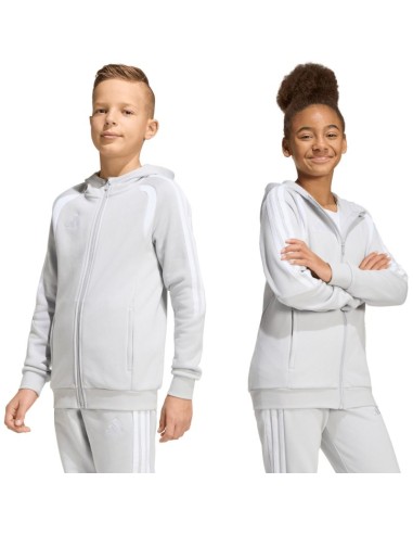 adidas Tiro 26 League Sweat Full Zip Hoodie for Kids Gray KF3323
