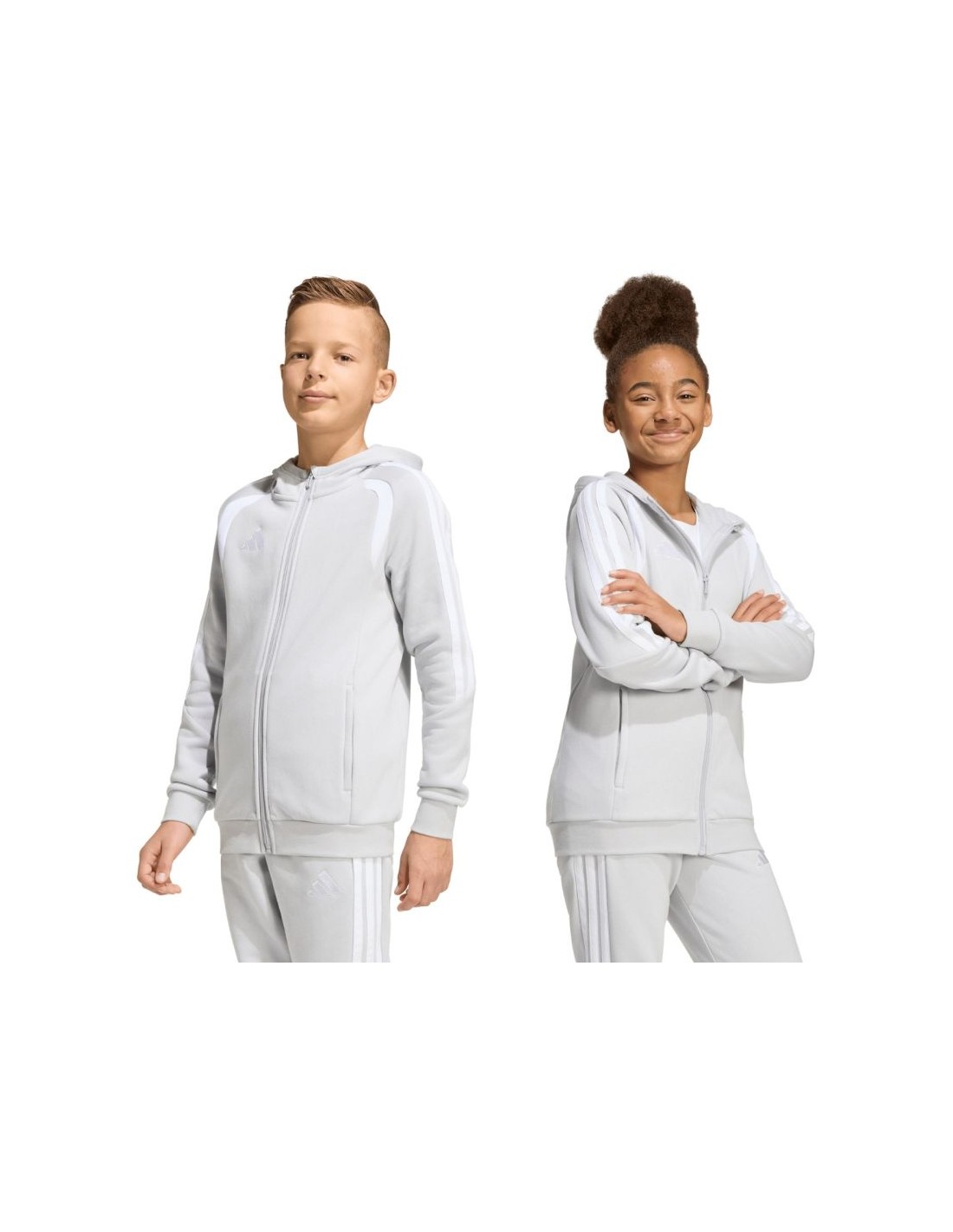 adidas Tiro 26 League Sweat Full Zip Hoodie for Kids Gray KF3323