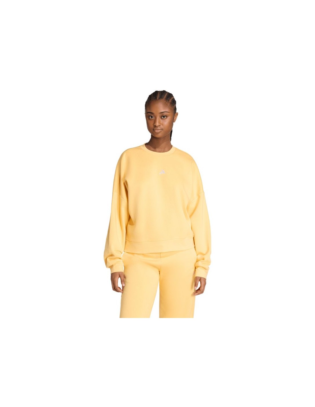 adidas Essentials Small Logo Feelcozy Women's Sweatshirt Yellow KC5278