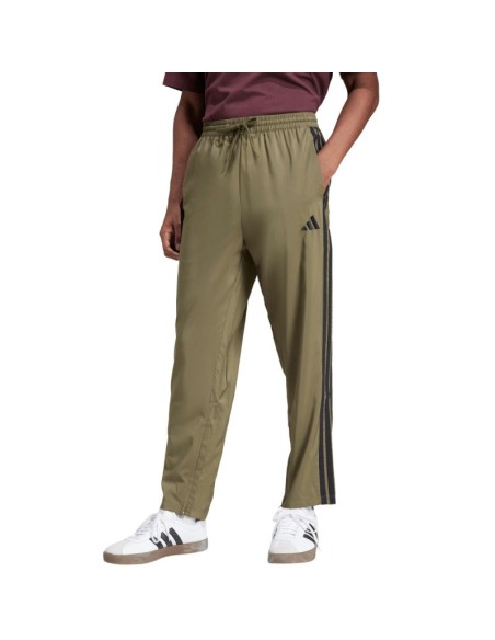 Men's adidas Essentials 3Stripes Stanford Open Hem Pants Olive JE6401