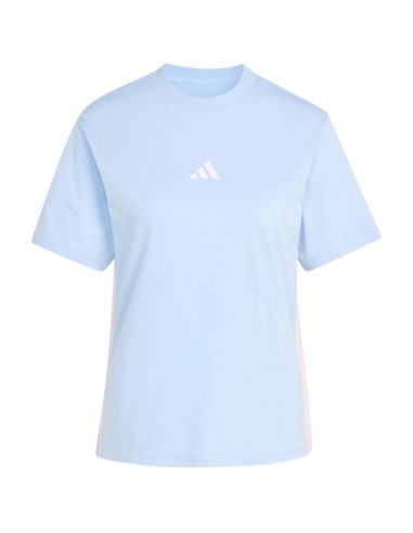 Women's adidas Essentials 3Stripes Cotton Tshirt light blue KB7119
