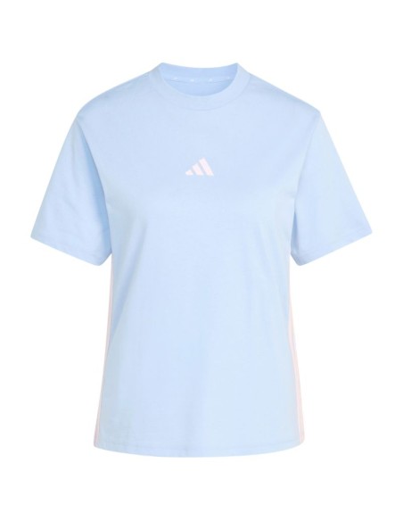 Women's adidas Essentials 3Stripes Cotton Tshirt light blue KB7119