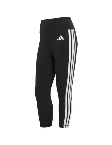 Women's adidas 34 Optime Essentials Workout 3Stripes Leggings Black KE6062