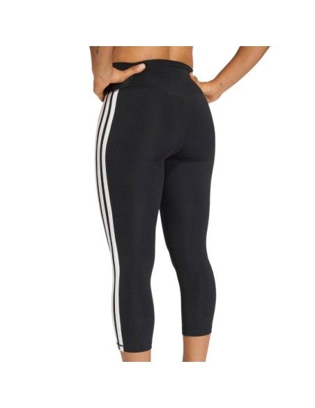 Women's adidas 34 Optime Essentials Workout 3Stripes Leggings Black KE6062