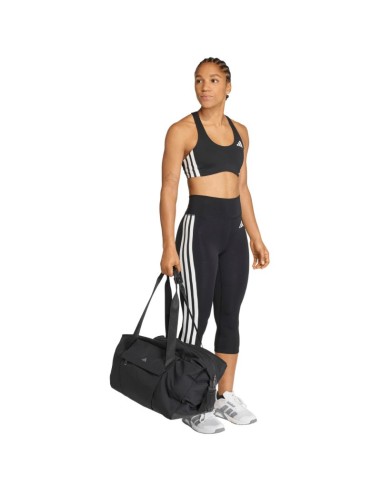 Women's adidas 34 Optime Essentials Workout 3Stripes Leggings Black KE6062