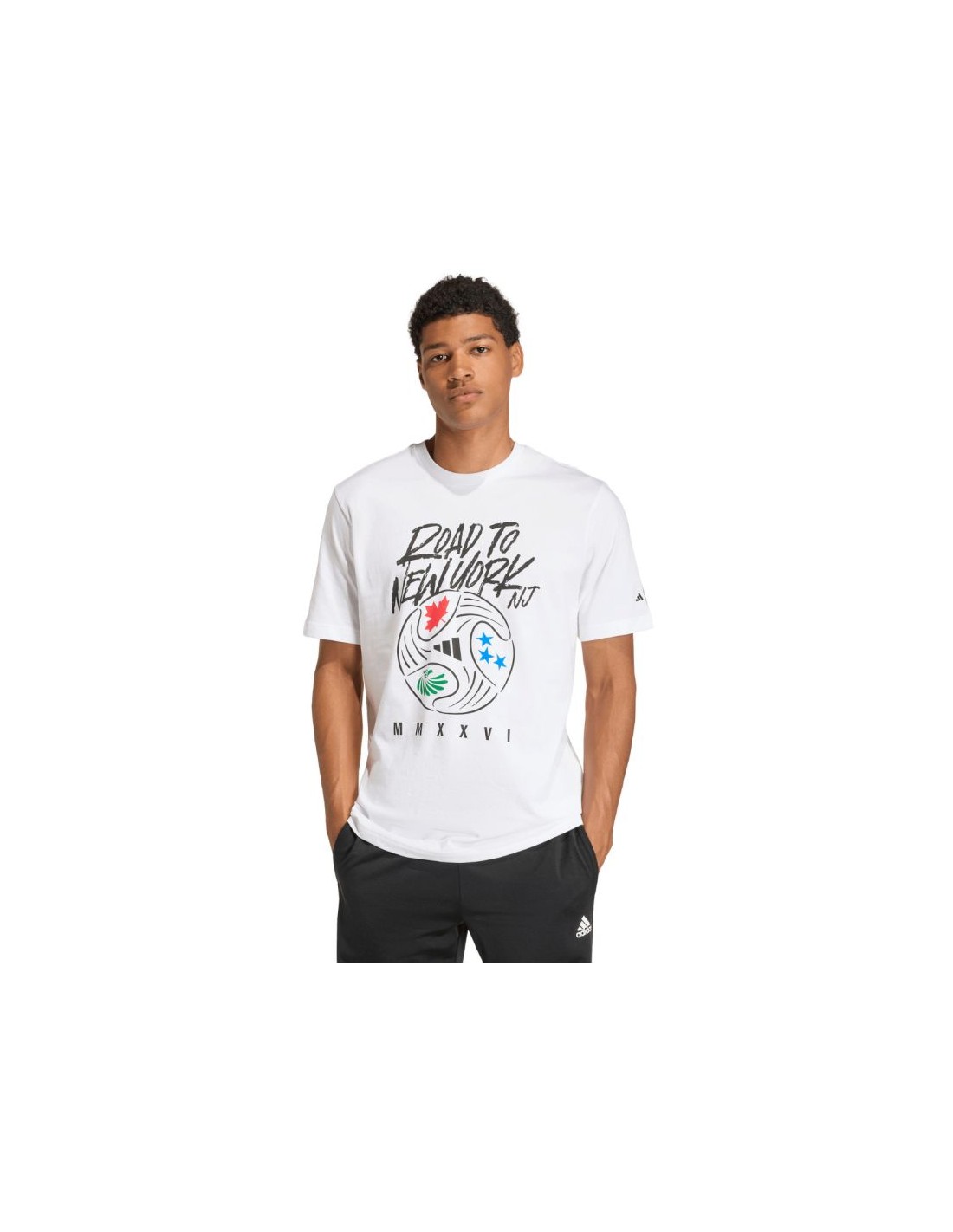 Men's adidas FIFA World Cup 26 Road to NYNJ Graphic TShirt White KB2535