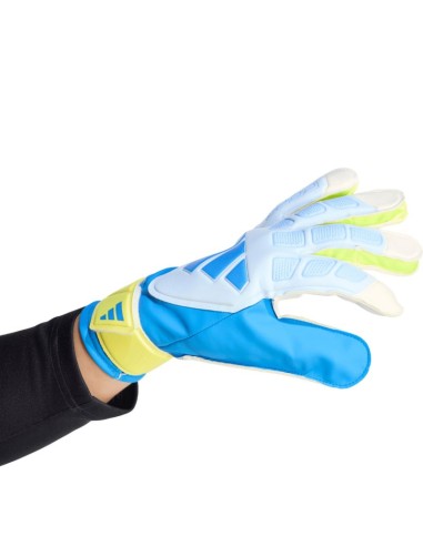adidas Predator Training Goalkeeper Gloves White Yellow and Blue KA7786