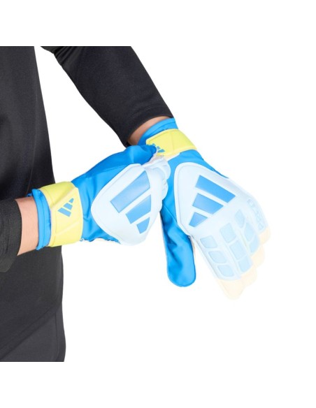 adidas Predator Training Goalkeeper Gloves White Yellow and Blue KA7786