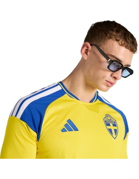 Men's adidas Sweden 26 Home Jersey yellow and blue JM5814
