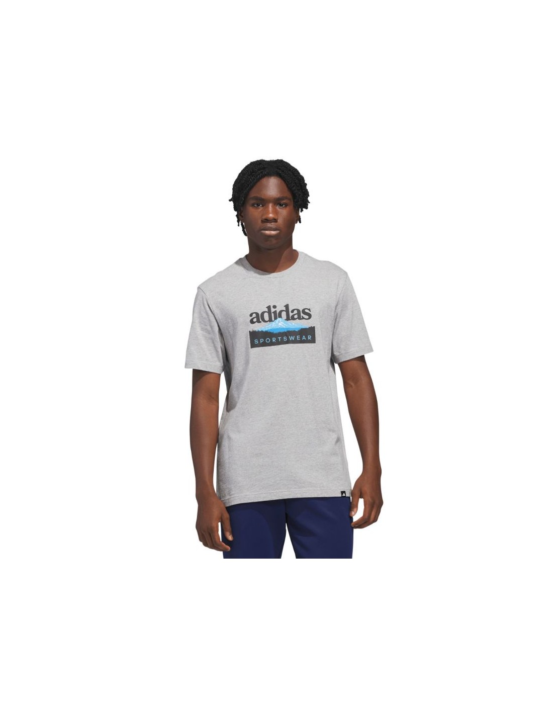 adidas Sportsman Mountain Graphic Men's TShirt Light Gray KC9253