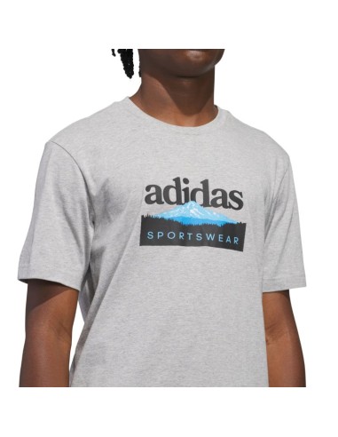 adidas Sportsman Mountain Graphic Men's TShirt Light Gray KC9253