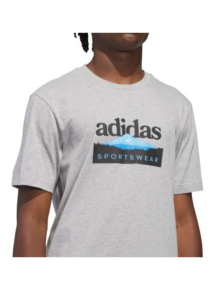 adidas Sportsman Mountain Graphic Men's TShirt Light Gray KC9253
