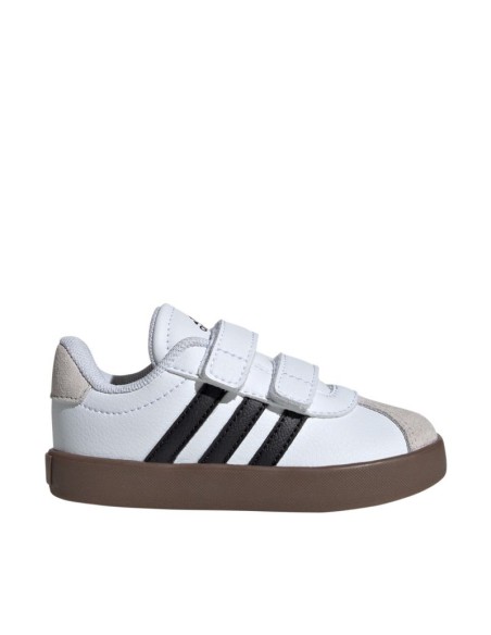 Adidas VL Court 30 Skateboarding Shoes for Kids White and Gray ID9157