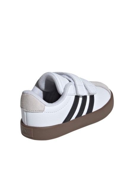 Adidas VL Court 30 Skateboarding Shoes for Kids White and Gray ID9157