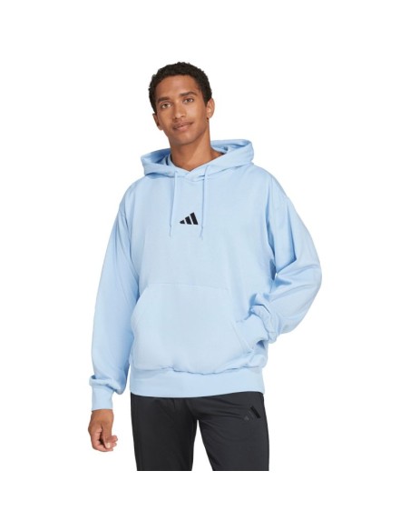 Men's adidas Essentials Feelcozy Hoodie light blue IN6064