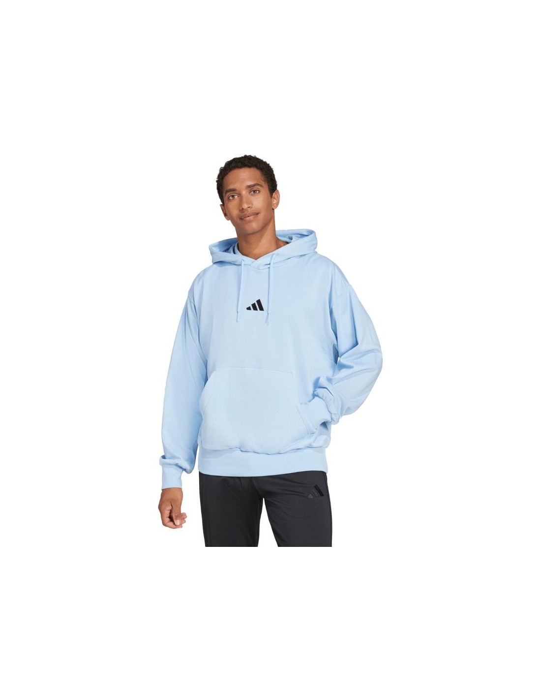 Men's adidas Essentials Feelcozy Hoodie light blue IN6064