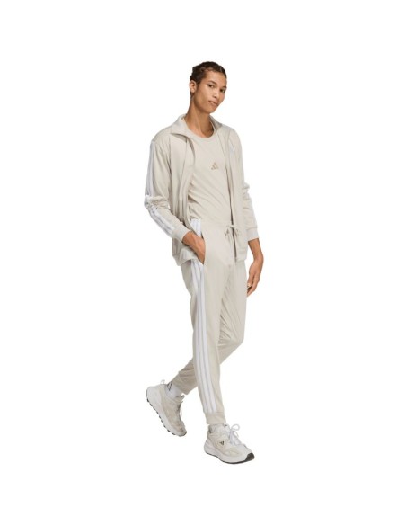 Men's adidas 3Stripes Tricot Regular Tapered Pants Beige JY7721