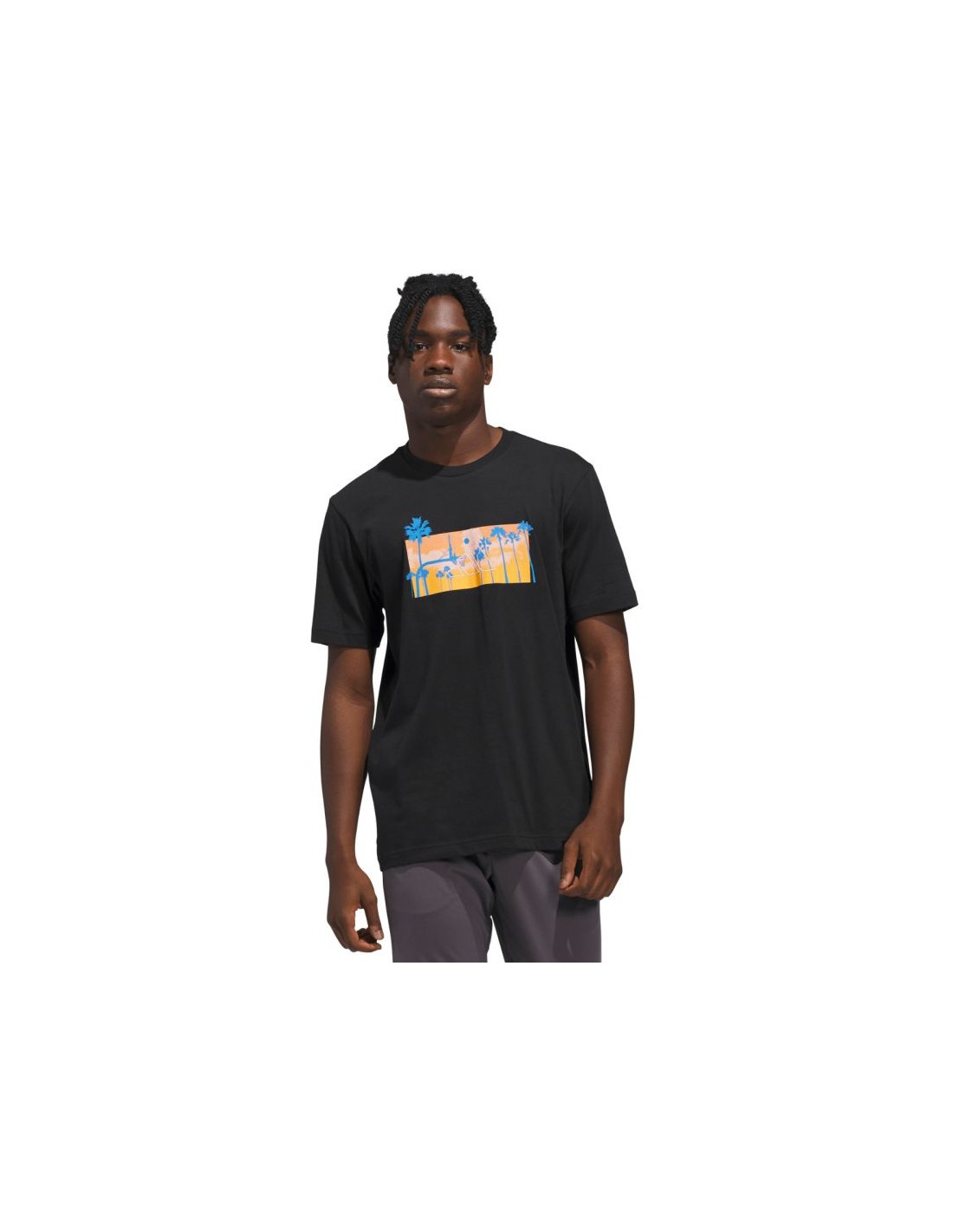 Men's adidas Summer Sunset Graphic Tshirt black KC9243