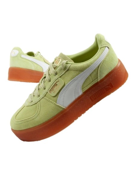 Puma women's shoes sports sneakers Palermo platform fashionable green