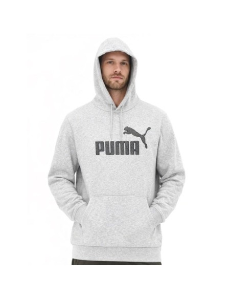Puma men's gray fashionable cotton kangaroo sports hoodie