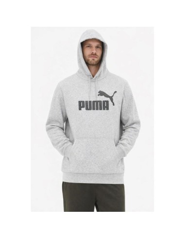 Puma men's gray fashionable cotton kangaroo sports hoodie