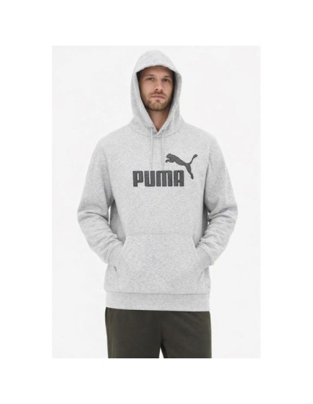 Puma men's gray fashionable cotton kangaroo sports hoodie