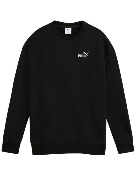 Puma Women's ESS Small No 11 Logo Relaxed Crew Sweatshirt Black 684975 01