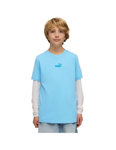 Puma ESS Small No 1 Logo Centered Tee for Kids Blue 692975 45