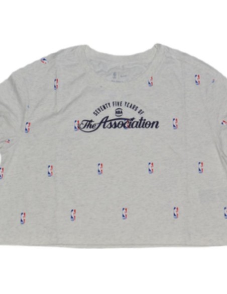 Women's Nike NBA N31 Courtside Longsleeve Crop Tshirt Birch Heather DA6810051