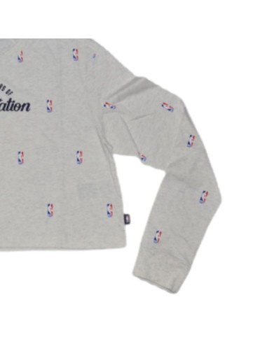 Women's Nike NBA N31 Courtside Longsleeve Crop Tshirt Birch Heather DA6810051