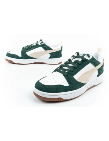 Puma Rebound v6 men's sports sneakers fashionable comfortable white green