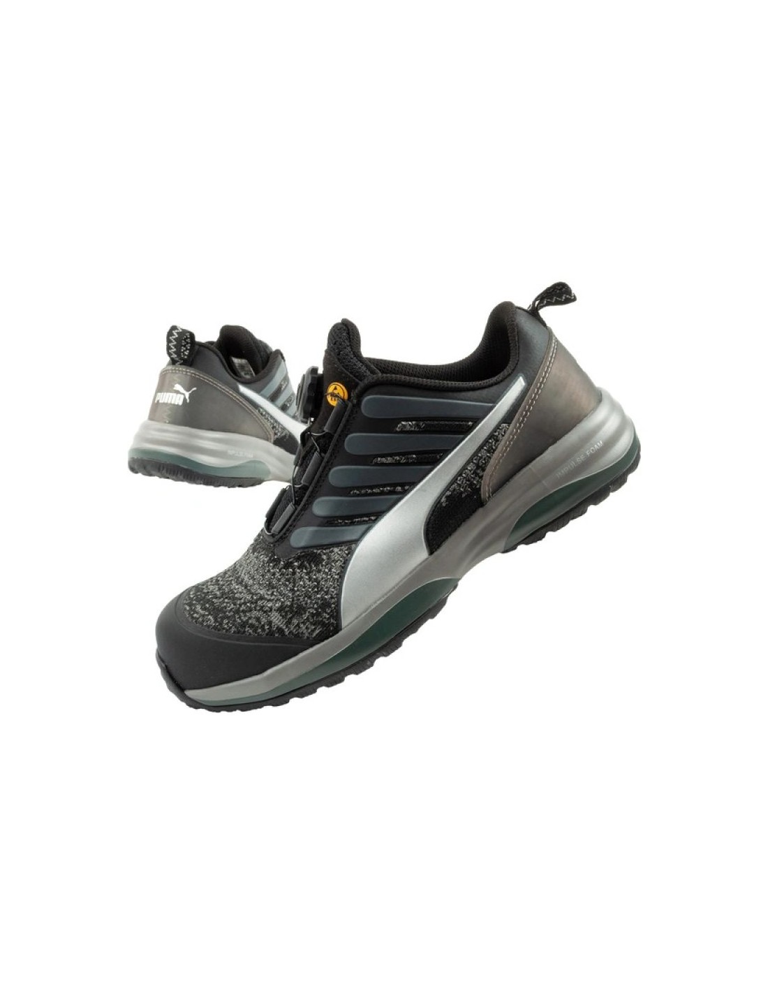 Puma Charge Black Disc Low S1P ESD HRO SRC Work Shoes Black BOA
