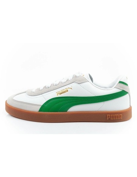 Puma Club II Era men's sports shoes sneakers leather white gray green