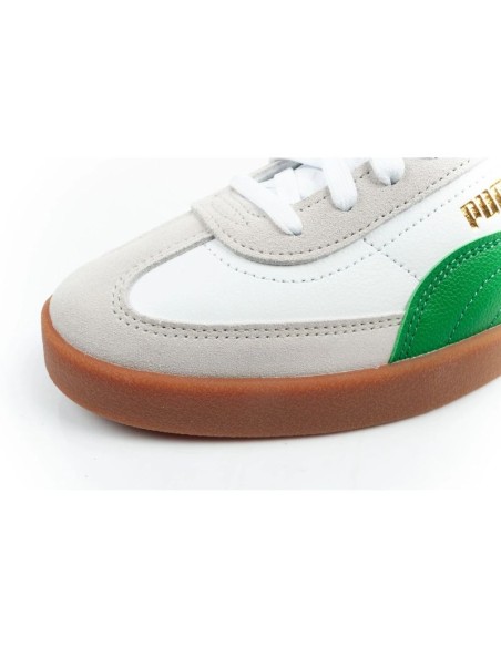 Puma Club II Era men's sports shoes sneakers leather white gray green