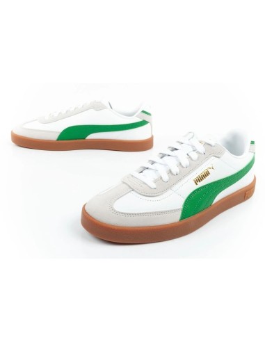 Puma Club II Era men's sports shoes sneakers leather white gray green