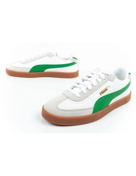 Puma Club II Era men's sports shoes sneakers leather white gray green