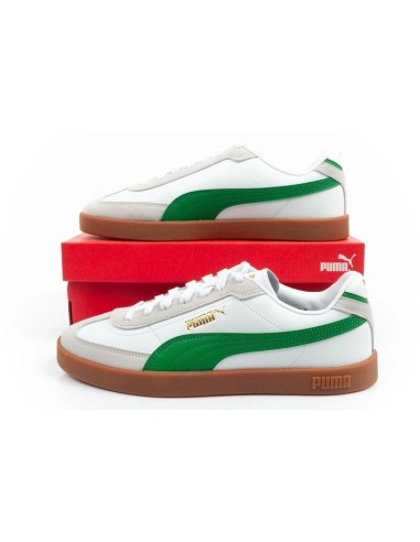 Puma Club II Era men's sports shoes sneakers leather white gray green