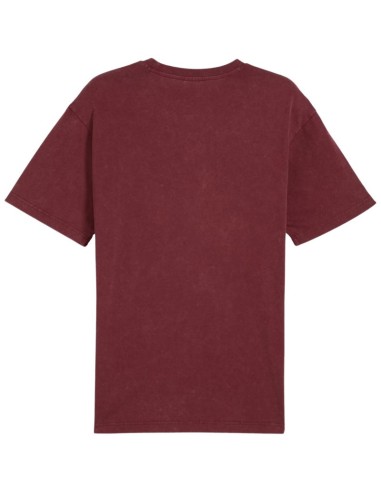 Puma Ess Elevated Relaxed Wash Tee Burgundy 688048 96