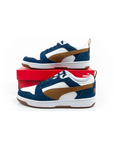 Puma Rebound v6 men's sports sneakers fashionable comfortable white navy brown