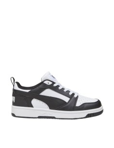 Puma Rebound V6 Lo Mid kids' shoes white and black 393833 01