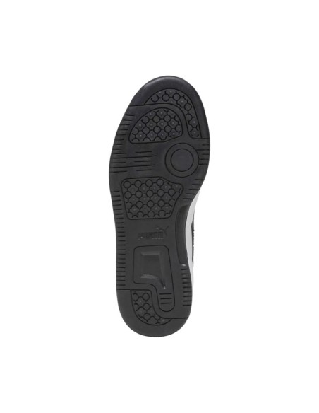 Puma Rebound V6 Lo Mid kids' shoes white and black 393833 01