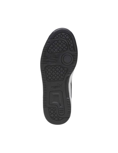 Puma Rebound V6 Lo Mid kids' shoes white and black 393833 01