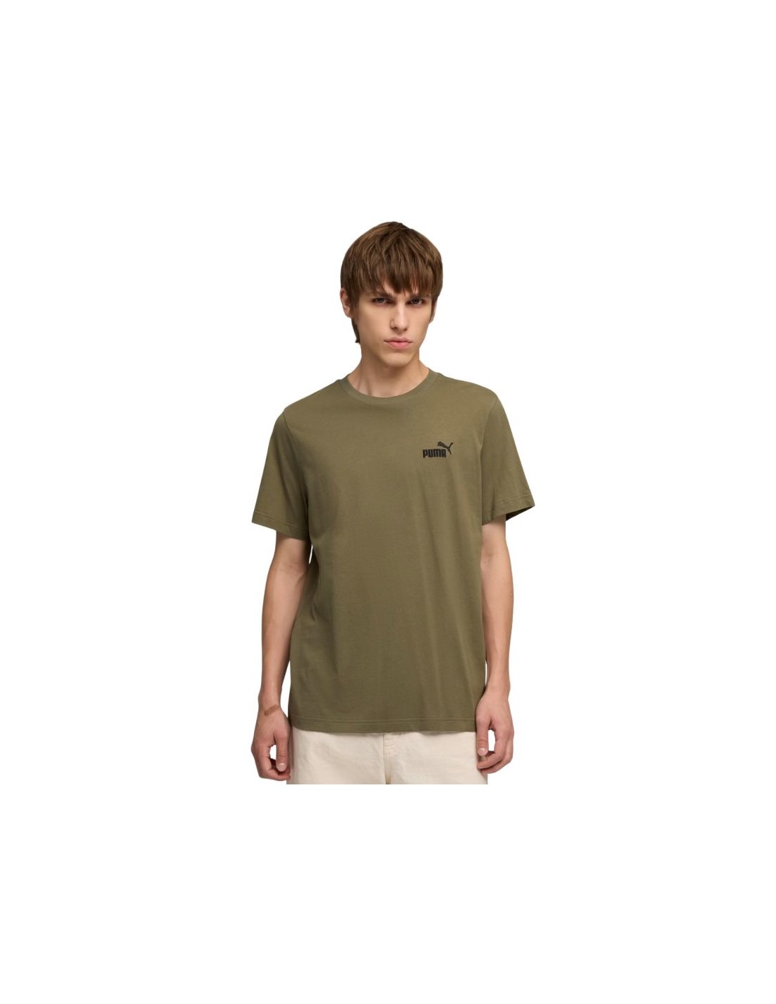 Puma Men's ESS Small No 1 Logo Tees Olive 682535 81