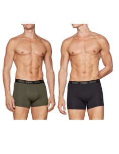 Puma Men's Boxer Briefs 2Pack Khaki Black Comfortable Cotton