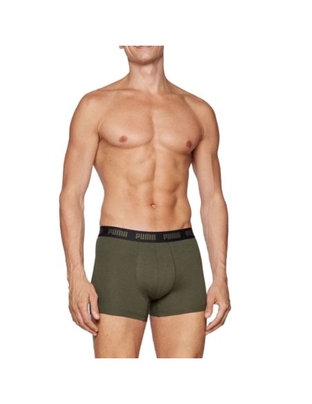 Puma Men's Boxer Briefs 2Pack Khaki Black Comfortable Cotton