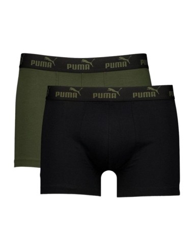 Puma Men's Boxer Briefs 2Pack Khaki Black Comfortable Cotton